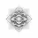 tesseract cube, vajra, octagram, transcendence, Ukrainian embroidery tattoo design idea