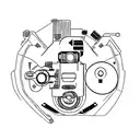 Motorcycle engine mixed with a video game controller tattoo design idea