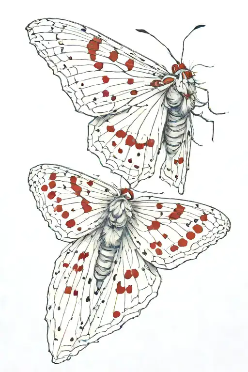 beautiful moth spreading its wings with little red hints of color  tattoo design idea