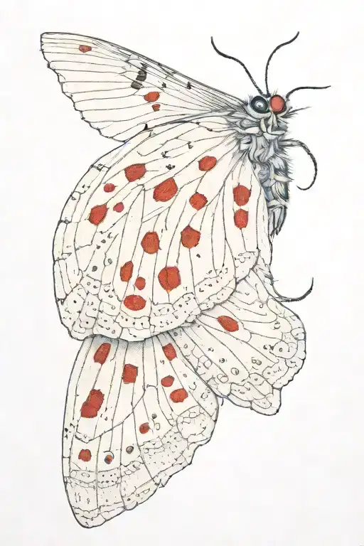 beautiful moth spreading its wings with little red hints of color  tattoo design idea