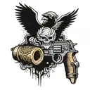 556 bullet with angel tattoo design idea