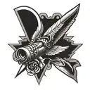 556 bullet with angel tattoo design idea