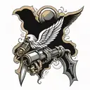 556 bullet with angel tattoo design idea