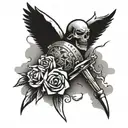 556 bullet with angel tattoo design idea