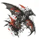 bat wing spread tattoo design idea