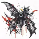 bat wing spread tattoo design idea