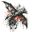 bat wing spread tattoo design idea