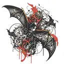 bat wing spread tattoo design idea