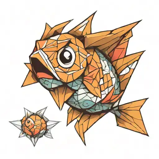 pokemon magikarp in origami style tattoo design idea