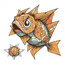 pokemon magikarp in origami style tattoo design idea