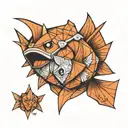pokemon magikarp in origami style tattoo design idea