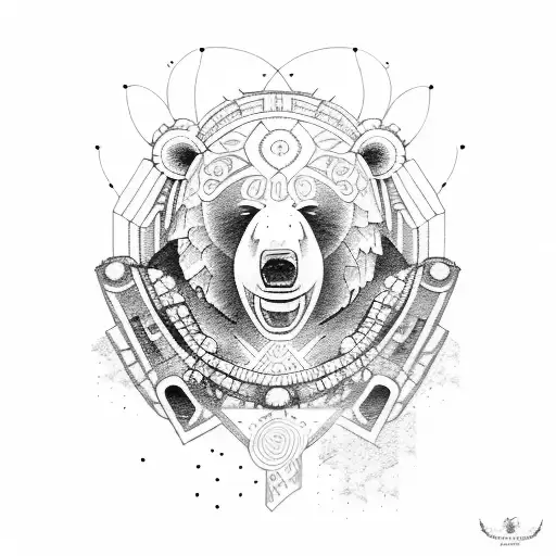 Shaman bear tattoo design idea