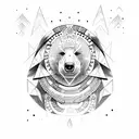 Shaman bear tattoo design idea