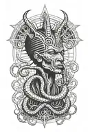 Nyarlathotep black pharaoh tattoo design idea