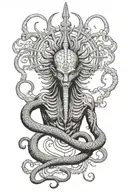 Nyarlathotep black pharaoh tattoo design idea