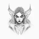 nude female devil tattoo design idea