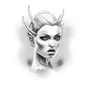 nude female devil tattoo design idea