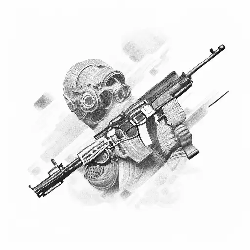M4 rifle USGC 0311 tattoo design idea