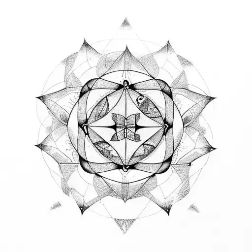 Metatron's Cube"+ Stag tattoo design idea