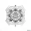 Metatron's Cube"+ Stag tattoo design idea