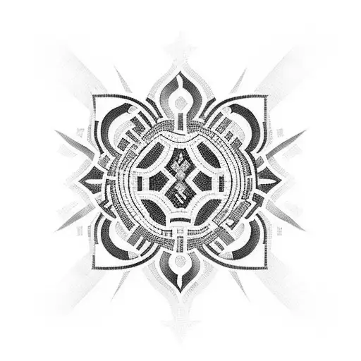 mosaic sleeve tattoo design idea