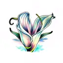 calla lily in mouth tattoo design idea
