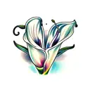 calla lily in mouth tattoo design idea