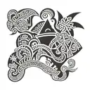 Australia with Samoan tattoo design tattoo design idea