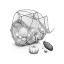 mesh vegetable bag tattoo design idea