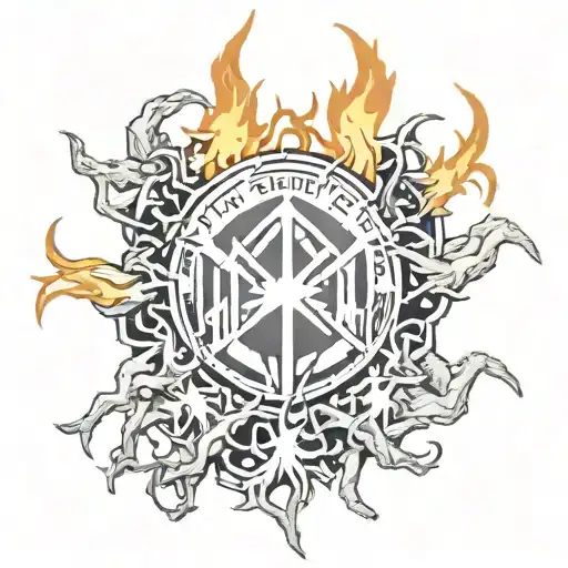 Linkin Park Hybrid Theory logo with feet on fire tattoo design idea