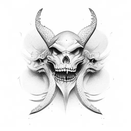 jaw wings tattoo design idea