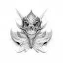 jaw wings tattoo design idea