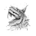 jaw wings tattoo design idea