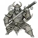 Samurai x viking tattoo design idea