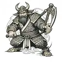 Samurai x viking tattoo design idea