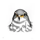 robin with american flag tattoo design idea