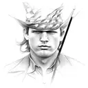 robin with american flag tattoo design idea