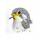 robin with american flag tattoo design idea