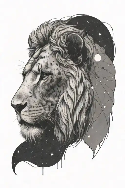 world leo constellation tattoo design idea