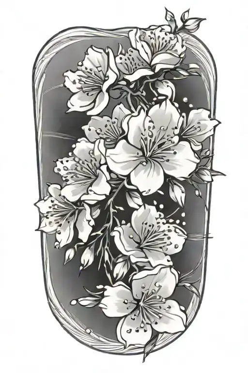 cherry blossom petals falling tattoo design idea