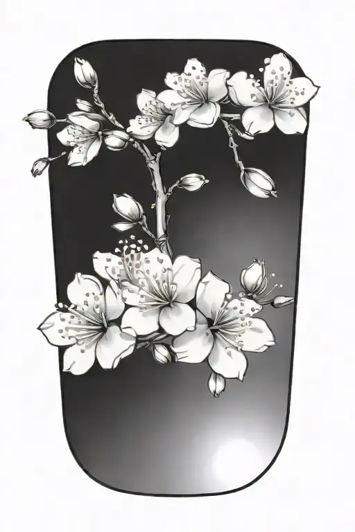 small cherry blossom flowers forming tattoo design idea