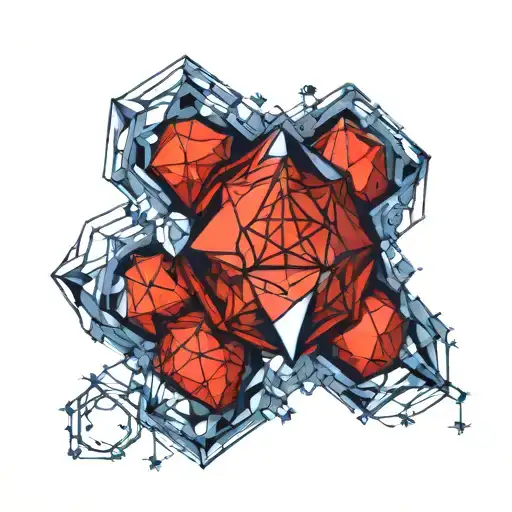 metatrons cube with platonic solids tattoo design idea