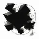 metatrons cube with  platonic solids tattoo design idea