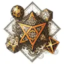 metatrons cube with  platonic solids tattoo design idea