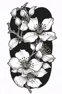 cherry blossom flowers tattoo design idea