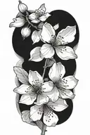 cherry blossom flowers tattoo design idea