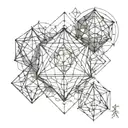 metatrons cube with  platonic solids tattoo design idea