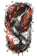 tree of life phoenix rising from ashes tattoo design idea