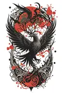 tree of life phoenix rising from ashes tattoo design idea