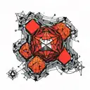 metatrons cube with platonic solids tattoo design idea